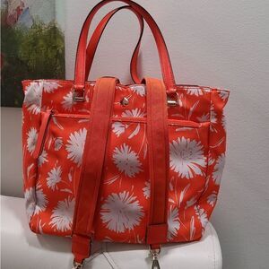 Kate Spade New York Orange & White Jae Wild Blossom Satchel Bag/Crossbody Bag